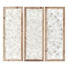 Wall Plaques-Kirkland's Home Distressed White Floral Wall Plaques, Set Of 3 White/Brown