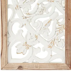 Wall Plaques-Kirkland's Home Distressed White Floral Wall Plaques, Set Of 3 White/Brown