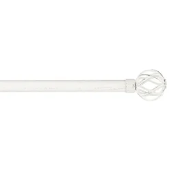 Curtain Rods & Hardware-Kirkland's Home Distressed White Open Sphere Curtain Rod, 120 In.