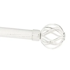 Curtain Rods & Hardware-Kirkland's Home Distressed White Open Sphere Curtain Rod, 120 In.