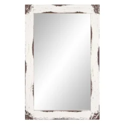 Decorative Mirrors-Kirkland's Home Distressed White Reclaimed Wood Wall Mirror