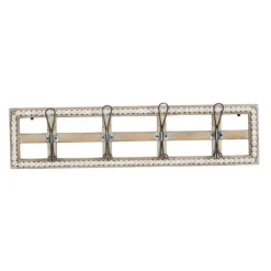 Hooks-Kirkland's Home Distressed White Wood And Metal Wall Hooks