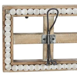 Hooks-Kirkland's Home Distressed White Wood And Metal Wall Hooks