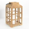 Lanterns-Kirkland's Home Distressed Windowpane Wood Lantern, 12 In. Tan