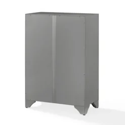 Bathroom Furniture-Kirkland's Home Distressed Wood Accent Cabinet Gray