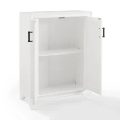 Bathroom Furniture-Kirkland's Home Distressed Wood Accent Cabinet White