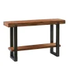 Console Tables-Kirkland's Home Distressed Wood And Gunmetal Console Table Brown