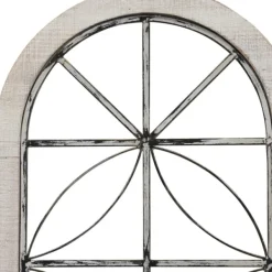 Wall Plaques-Kirkland's Home Distressed Wood And Metal Window Wall Plaque White