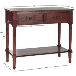 Console Tables-Kirkland's Home Distressed Wood 2-Drawer Console Table Brown