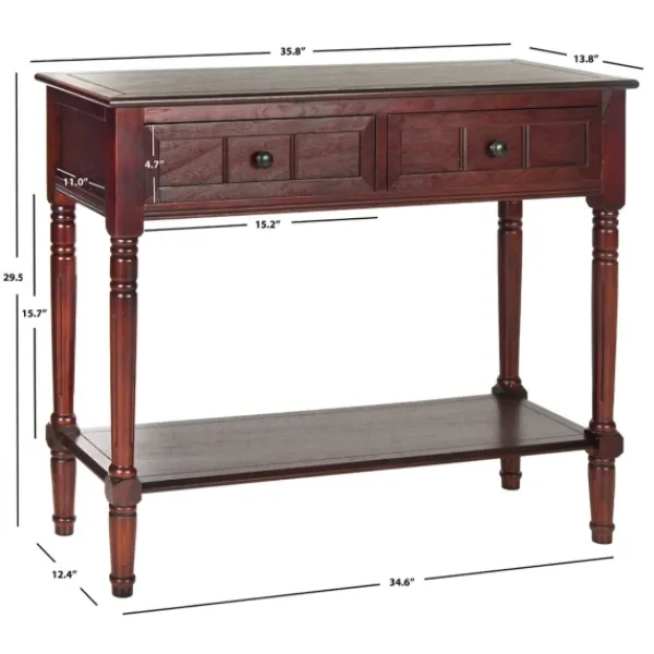 Console Tables-Kirkland's Home Distressed Wood 2-Drawer Console Table Brown