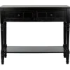 Console Tables-Kirkland's Home Distressed Wood 2-Drawer Console Table Black