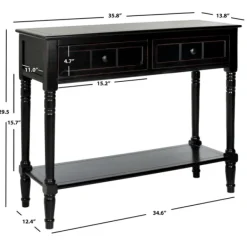 Console Tables-Kirkland's Home Distressed Wood 2-Drawer Console Table Black