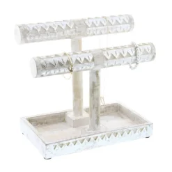 Decorative Accents-Kirkland's Home Distressed Wood Jewelry Stand Silver