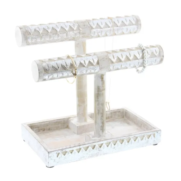 Decorative Accents-Kirkland's Home Distressed Wood Jewelry Stand Silver