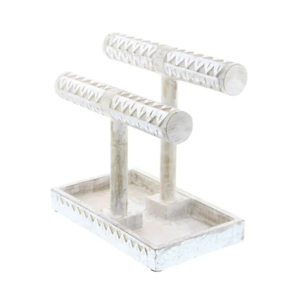 Decorative Accents-Kirkland's Home Distressed Wood Jewelry Stand Silver