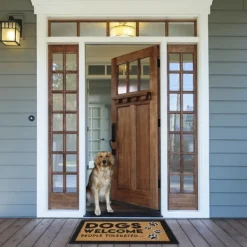 Doormats-Kirkland's Home Dogs Welcome People Tolerated Coir Doormat Tan/Black