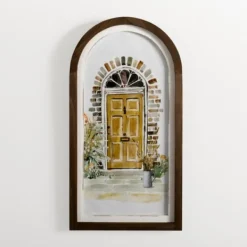 Framed Art-Kirkland's Home Door Arched Framed Art Print Yellow