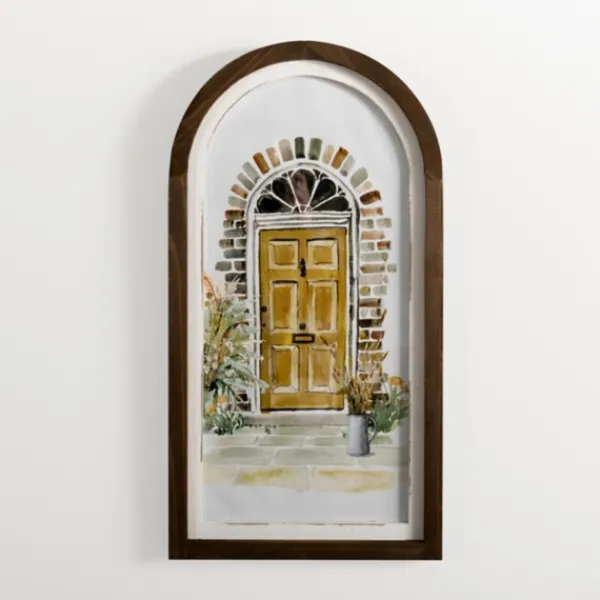 Framed Art-Kirkland's Home Door Arched Framed Art Print Yellow