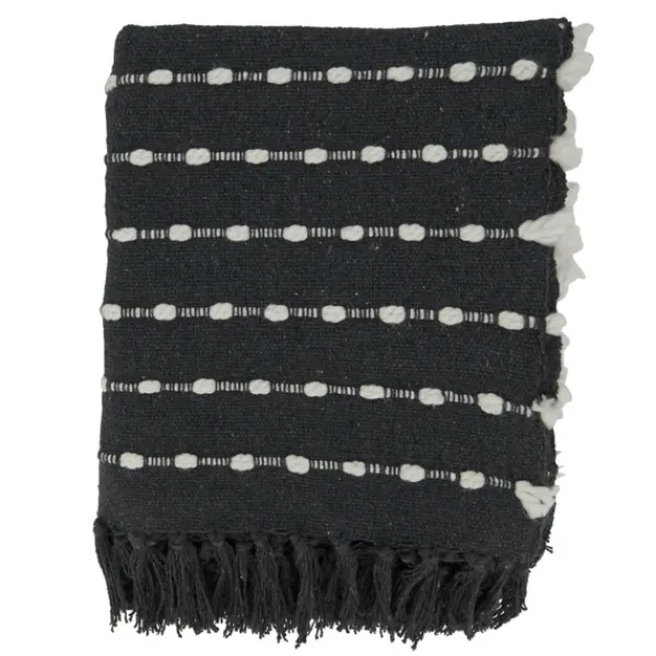 Blankets & Throws-Kirkland's Home Dotted Fringe Throw Blanket Black