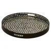 Decorative Trays-Kirkland's Home Dotted Shell Round Wooden Tray Black/Gray/Brown