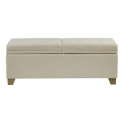 Benches & Ottomans-Kirkland's Home Double Opening Storage Bench Ivory