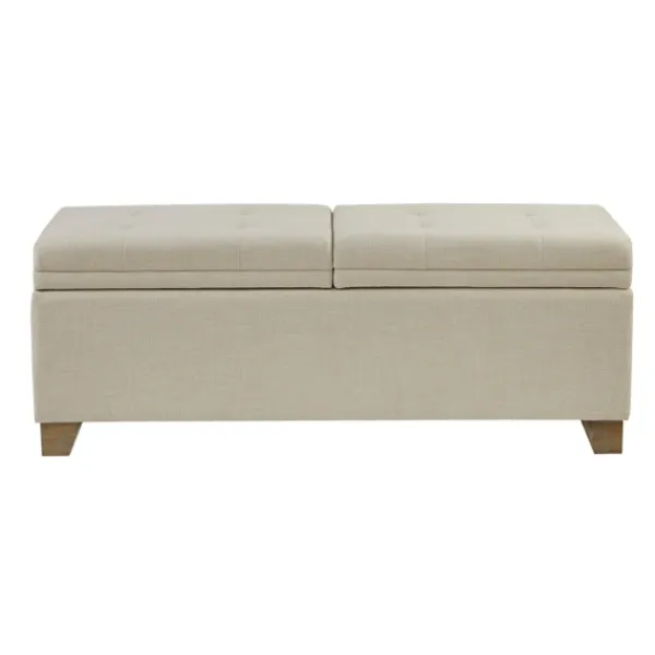 Benches & Ottomans-Kirkland's Home Double Opening Storage Bench Ivory