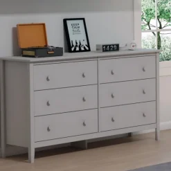 Dressers & Chests-Kirkland's Home Dove Brazilian Pine Wood Dresser Gray