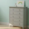 Cabinets & Sideboards-Kirkland's Home Dove Brazilian Pine Wood Five Drawer Chest Gray