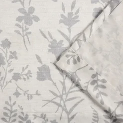 Curtains & Drapes-Kirkland's Home Dove Gray Floral 2-Pc. Curtain Panel Set, 96 In. Gray/White