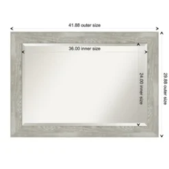 Decorative Mirrors-Kirkland's Home Dove Gray Scoop Frame Beveled Mirror, 42X30 In.