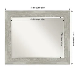 Decorative Mirrors-Kirkland's Home Dove Gray Scoop Frame Beveled Mirror, 34X28 In.