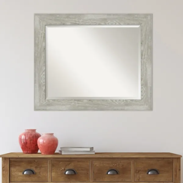 Decorative Mirrors-Kirkland's Home Dove Gray Scoop Frame Beveled Mirror, 34X28 In.
