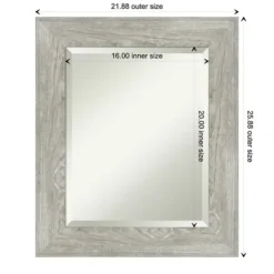 Decorative Mirrors-Kirkland's Home Dove Gray Scoop Frame Beveled Mirror, 22X26 In.