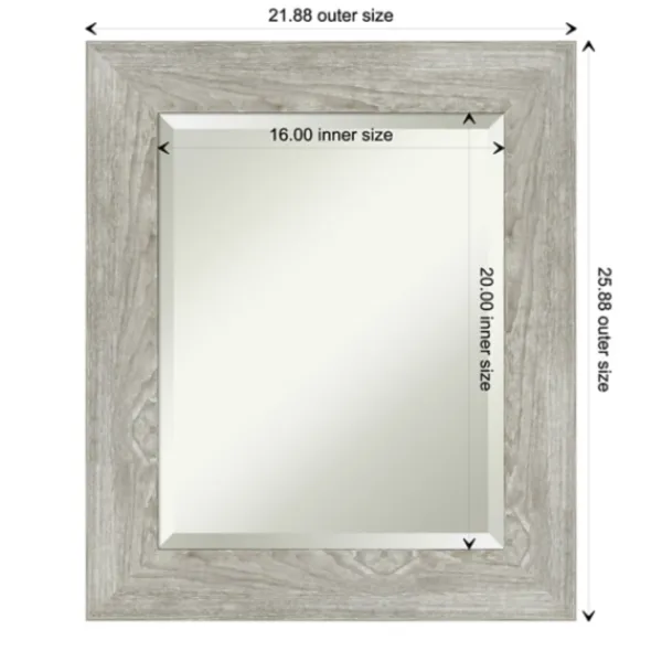 Decorative Mirrors-Kirkland's Home Dove Gray Scoop Frame Beveled Mirror, 22X26 In.
