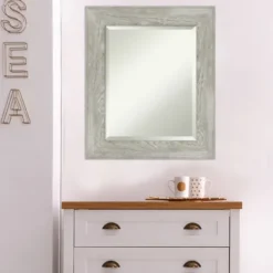 Decorative Mirrors-Kirkland's Home Dove Gray Scoop Frame Beveled Mirror, 22X26 In.