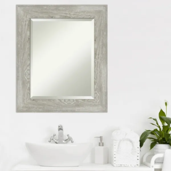 Decorative Mirrors-Kirkland's Home Dove Gray Scoop Frame Beveled Mirror, 22X26 In.