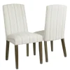 Dining Chairs-Kirkland's Home Dove Gray Stripe Parsons Chairs, Set Of 2 Gray/Ivory