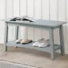 Benches & Ottomans-Kirkland's Home Dove Rustic Farmhouse Wood Bench Gray