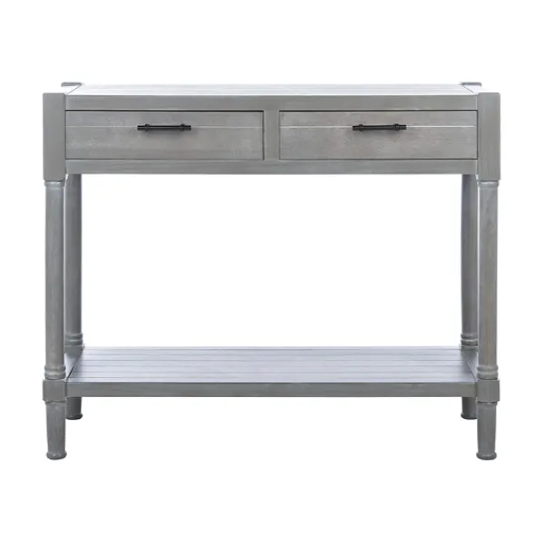 Console Tables-Kirkland's Home Dove Turned Leg Rustic Console Table Gray