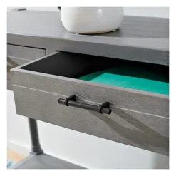 Console Tables-Kirkland's Home Dove Turned Leg Rustic Console Table Gray