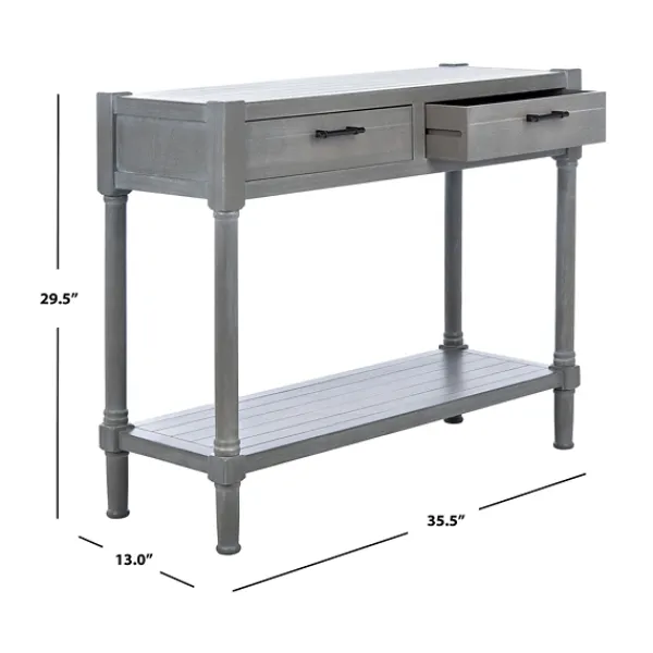 Console Tables-Kirkland's Home Dove Turned Leg Rustic Console Table Gray