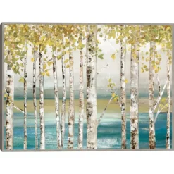 Framed Art-Kirkland's Home Down By The River Framed Canvas Art Print Blue/Green/White