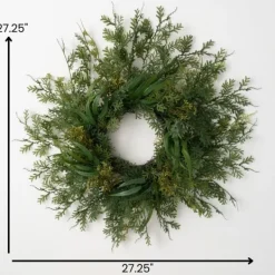 Wreaths-Kirkland's Home Draping Fern Wreath, 27 In. Green