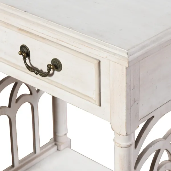 Accent & End Tables-Kirkland's Home 1-Drawer Cathedral Sides Accent Table White