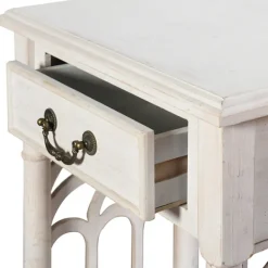 Accent & End Tables-Kirkland's Home 1-Drawer Cathedral Sides Accent Table White