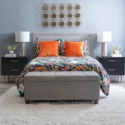 Nightstands-Kirkland's Home 2-Drawer Nightstand With Gold Hardware Black