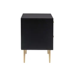 Nightstands-Kirkland's Home 2-Drawer Nightstand With Gold Hardware Black