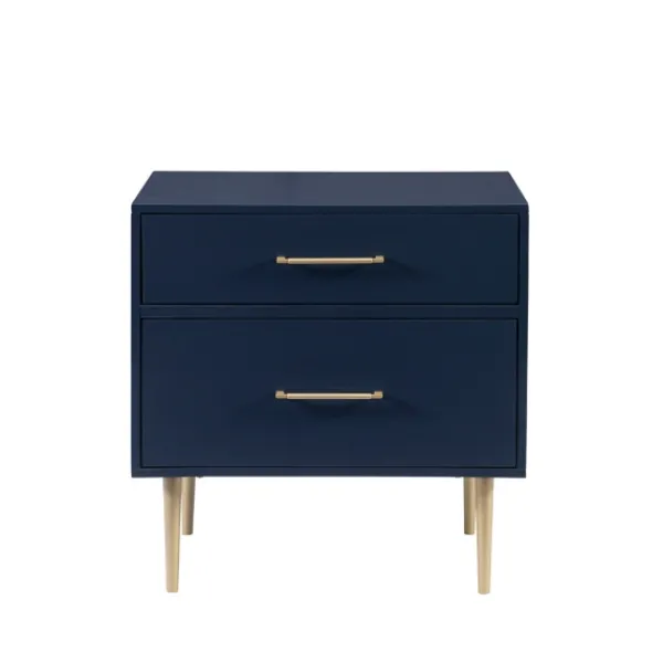 Nightstands-Kirkland's Home 2-Drawer Nightstand With Gold Hardware Blue