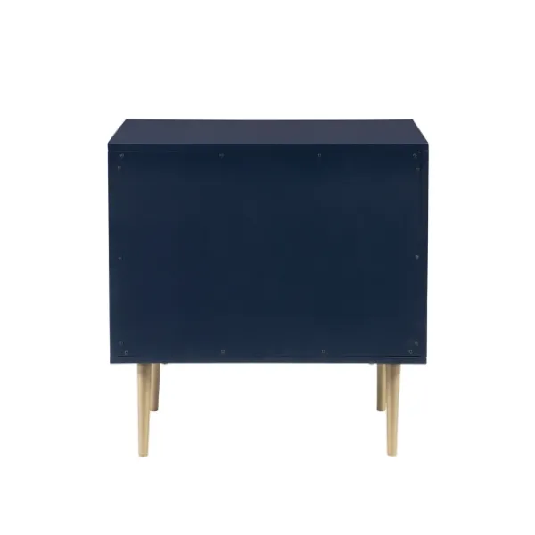 Nightstands-Kirkland's Home 2-Drawer Nightstand With Gold Hardware Blue