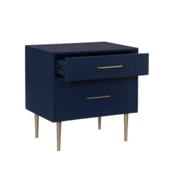 Nightstands-Kirkland's Home 2-Drawer Nightstand With Gold Hardware Blue